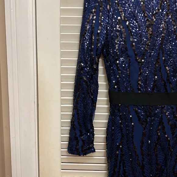 Missord Sequined Gown, Long Sleeves in Navy, Size Small, GUC - Picture 9 of 17